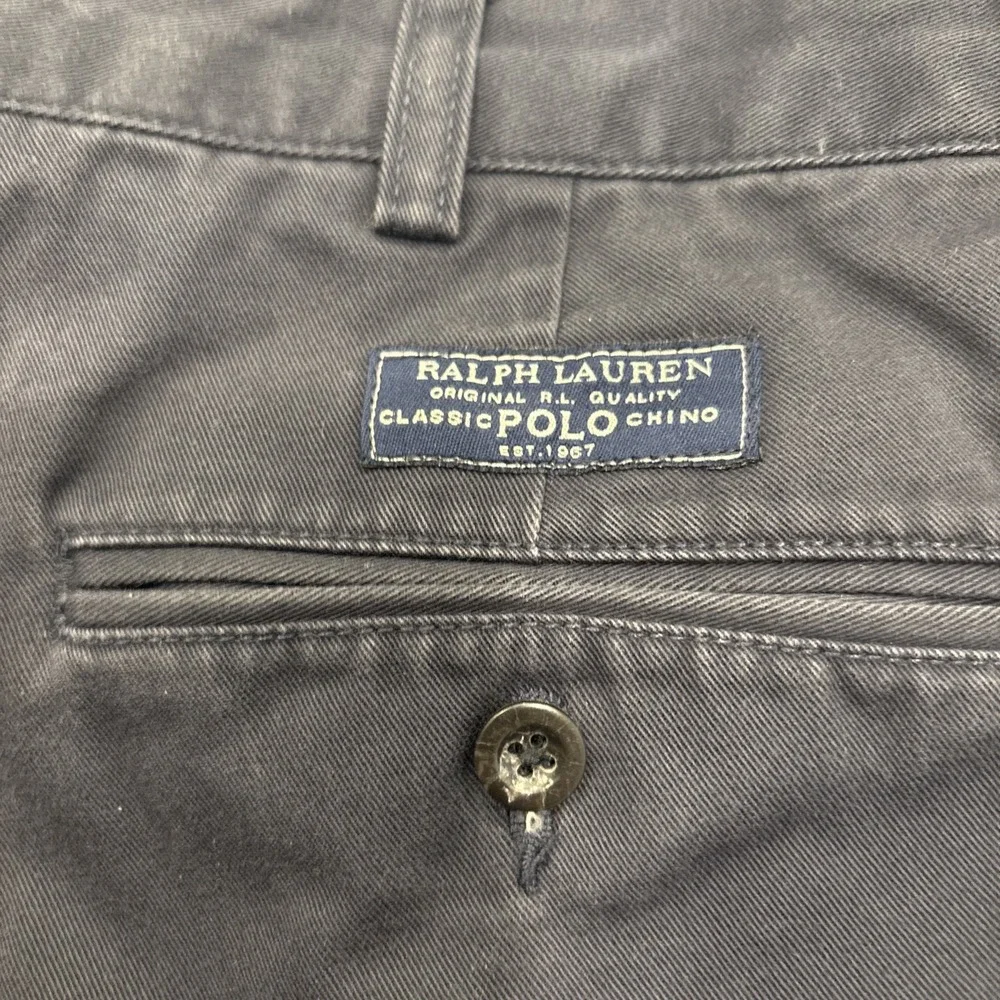 Vintage Polo Ralph Lauren Cotton Andrew Pant Navy Blue Pleated Men's 38x31 Y2K